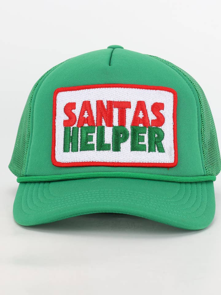 Chapeau de camionneur Santas Helper en vert pour la vente par Friday Feelin'
