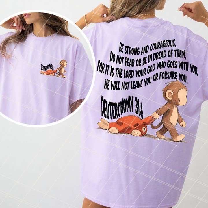 Punch - Deutéronome 31:6 - T‑shirt Complété pour la vente par Pressure and Grace