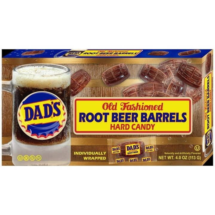 Dad's Root Beer Barrel Theater Box 4oz 12ct for wholesale by Long Island Candy Factory