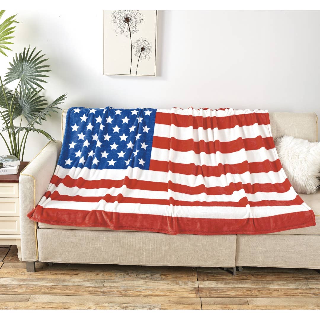 Infinite Basics - Wholesale Throw Blanket - American Flag USA Ultra Lush Oversized Throw Blanket3