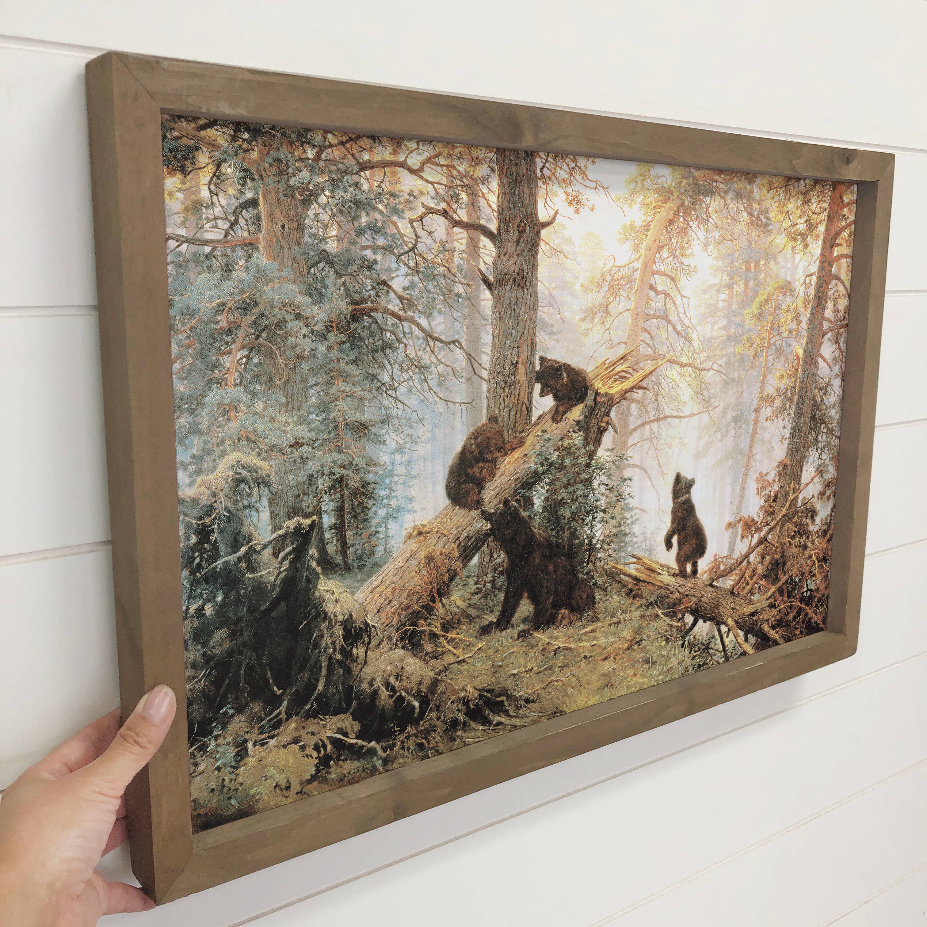 Hangout Home - Wholesale Art Print - Baby Bears in the Forest - Framed Animal Art - Cabin Art3