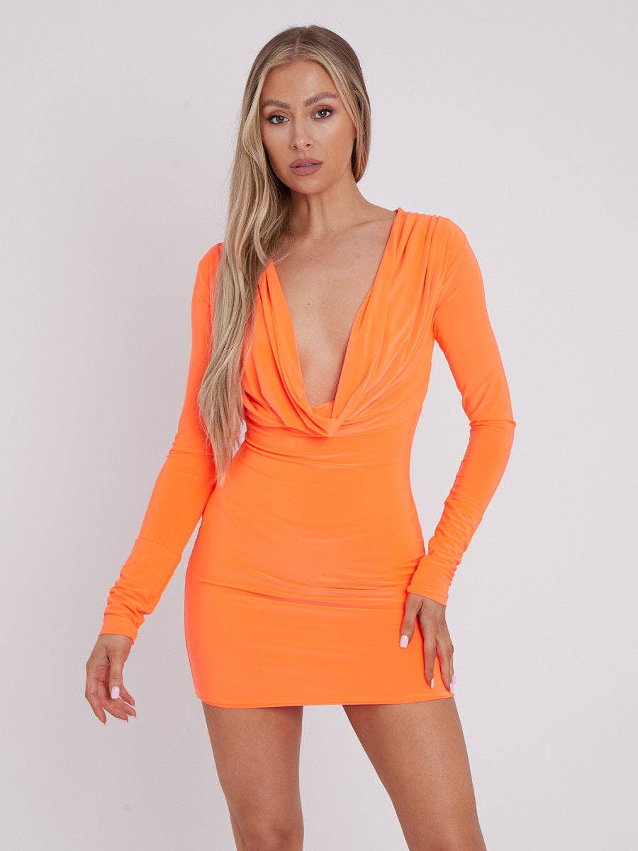 Stylewise Direct - Wholesale Dress - Women's - Draped Cowl Neck Slinky Dress10