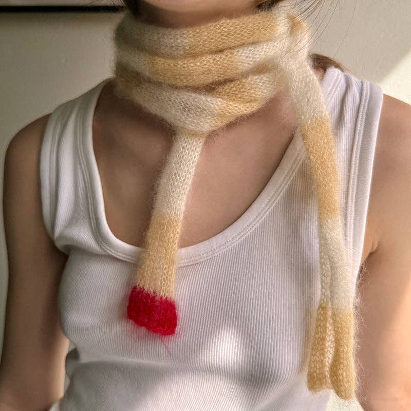 alberalkirk - Wholesale Scarf - Women's - Mohair Blend Long Loop Scarf Striped Pattern  M5A0822