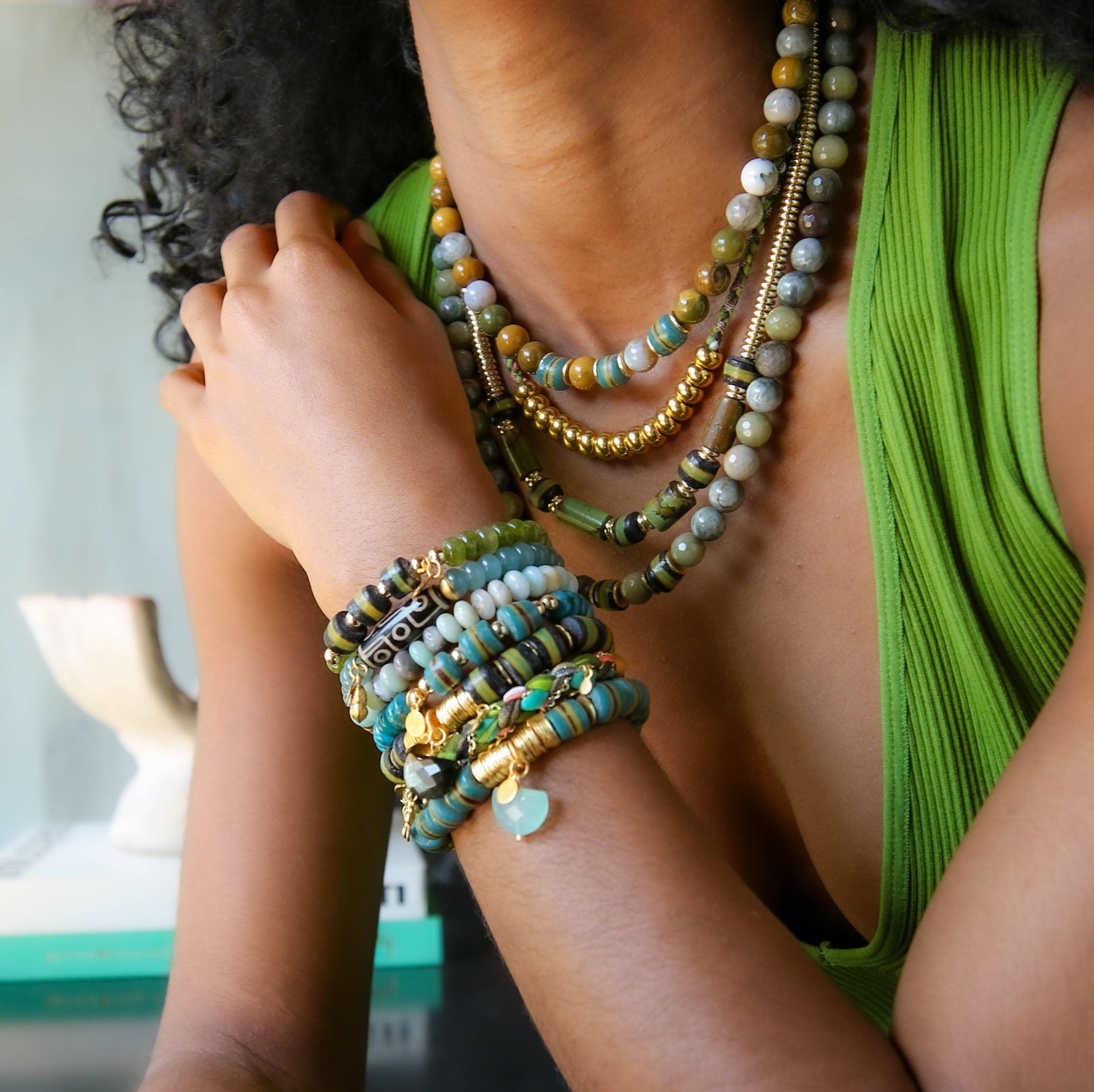 Catherine Page Jewelry - Wholesale Beaded Bracelet - Shiloh Bracelet in Black Moss1