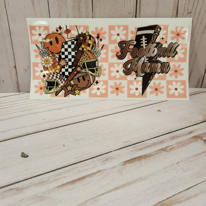 UV- DTF Wraps for 16 oz Libbey Cups-Football Mama for wholesale by XPS DESIGN