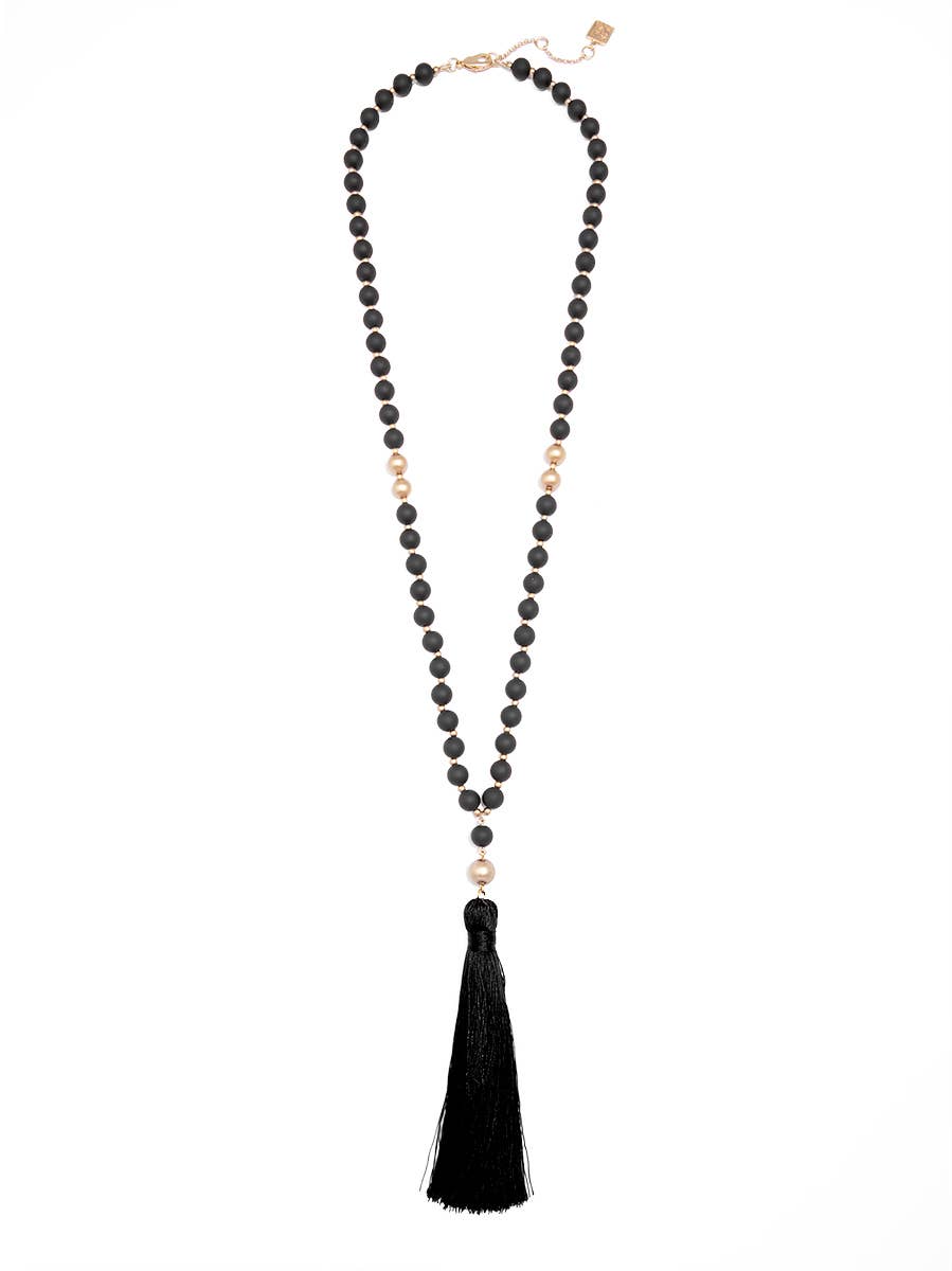 ZENZII Jewelry - Wholesale Beaded/Pearl Necklace - Matte Beaded Necklace With Tassel7