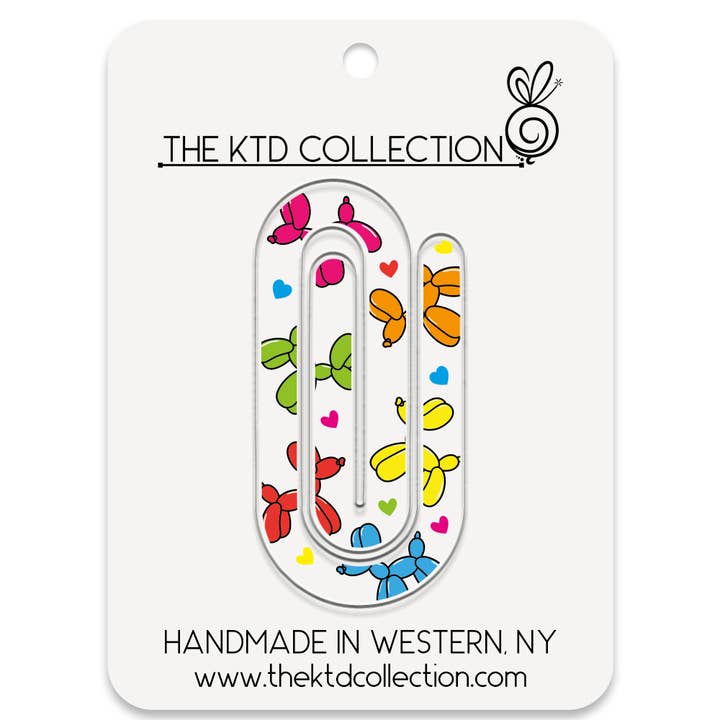 Balloon Animals Pattern Jumbo Acrylic Paper Clip for wholesale by The KTD Collection