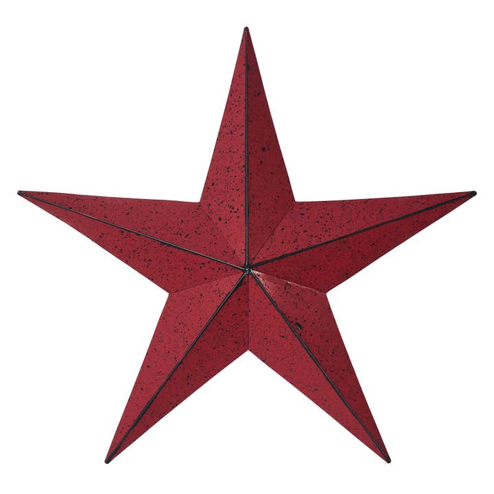 VHC Brands - Wholesale Wall Accent - Metal Star Speckled Burgundy Distressed 12x121