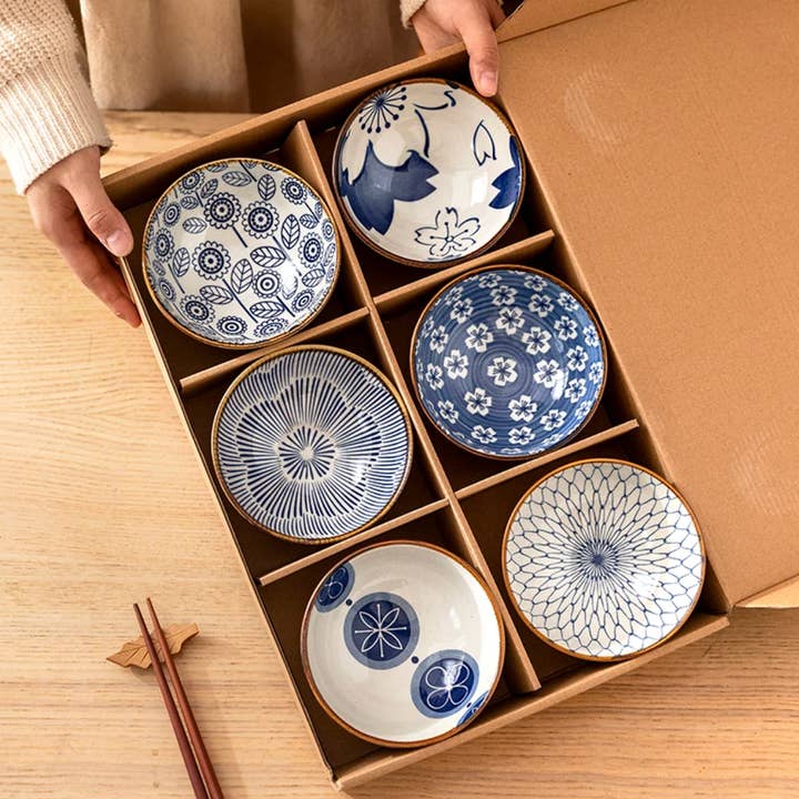 Set of 6 Japanese Ceramic Bowls for wholesale by Homerely (We Cover All Import Duties)