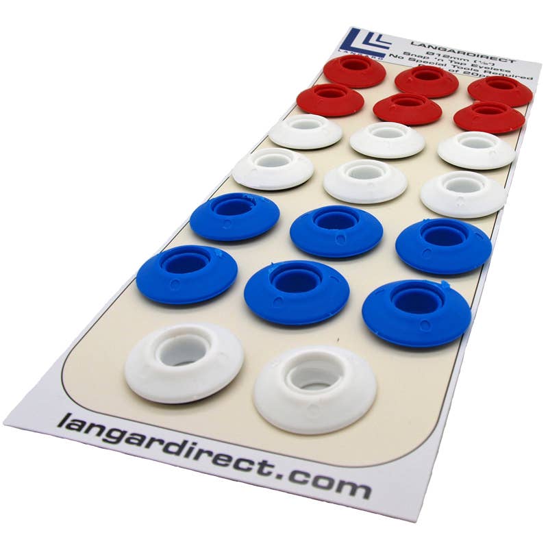 Langard - Wholesale  - 20 Red White & Blue Snap n Tap 12mm Eyelets Washer Sealed0
