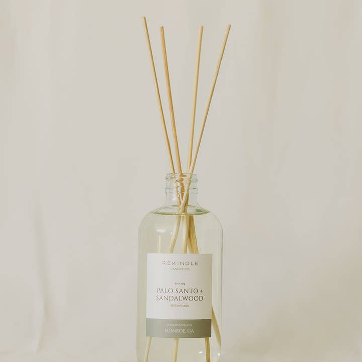 Rekindle Candle Co - Wholesale Reed diffuser - Palo Santo + Sandalwood Reed Diffuser2