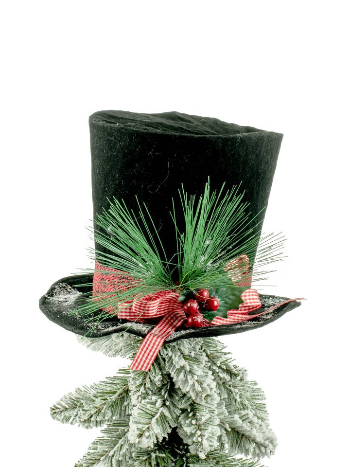 Black Top Hat Tree Topper with Holiday Spray for wholesale by Starlight Collection