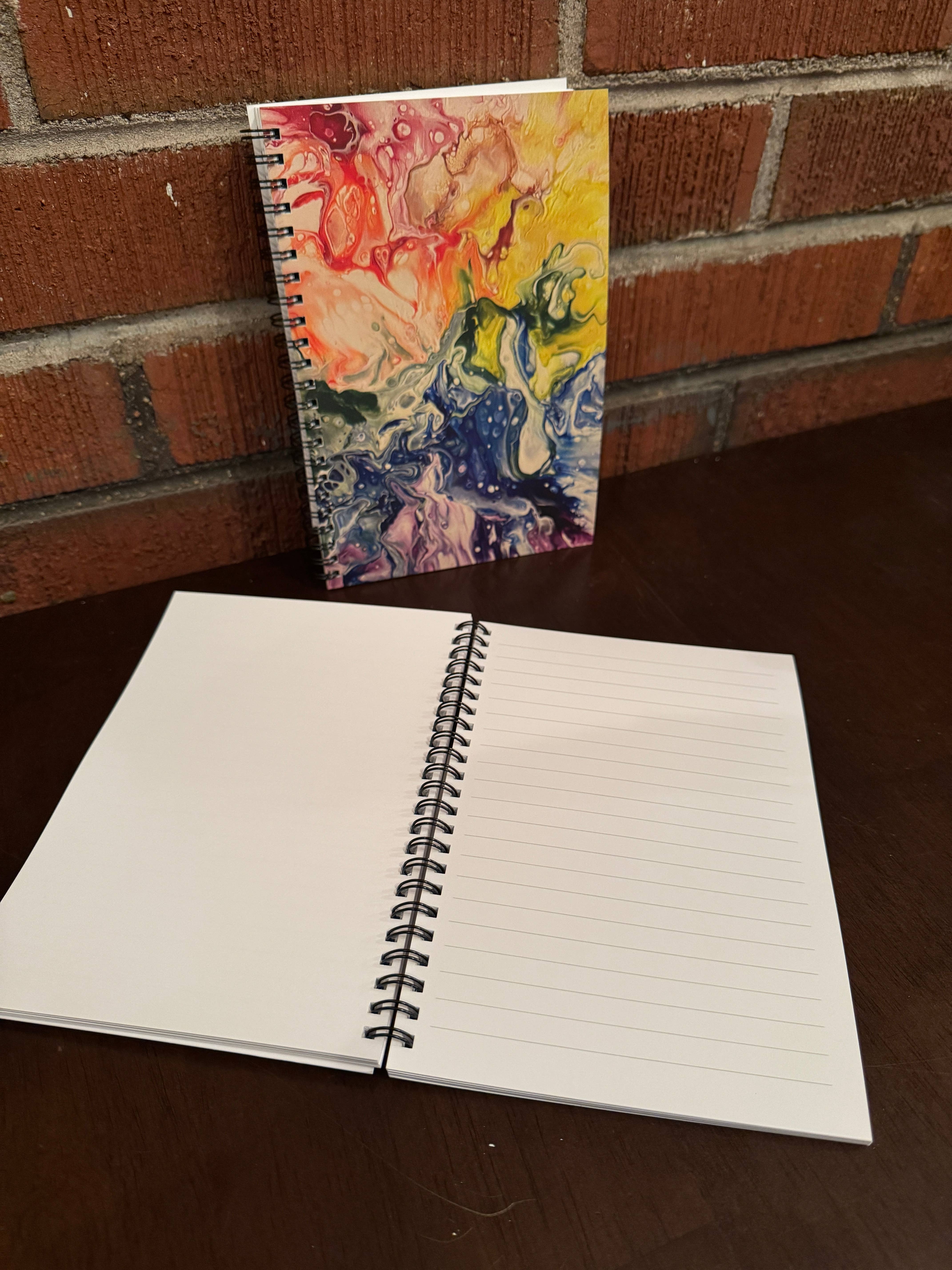 AbstractbyRabrams - Wholesale Notebook - Rainbow Soft Touch Wire-O Notebook -  5.5"x8" - LGBTQ+ 1