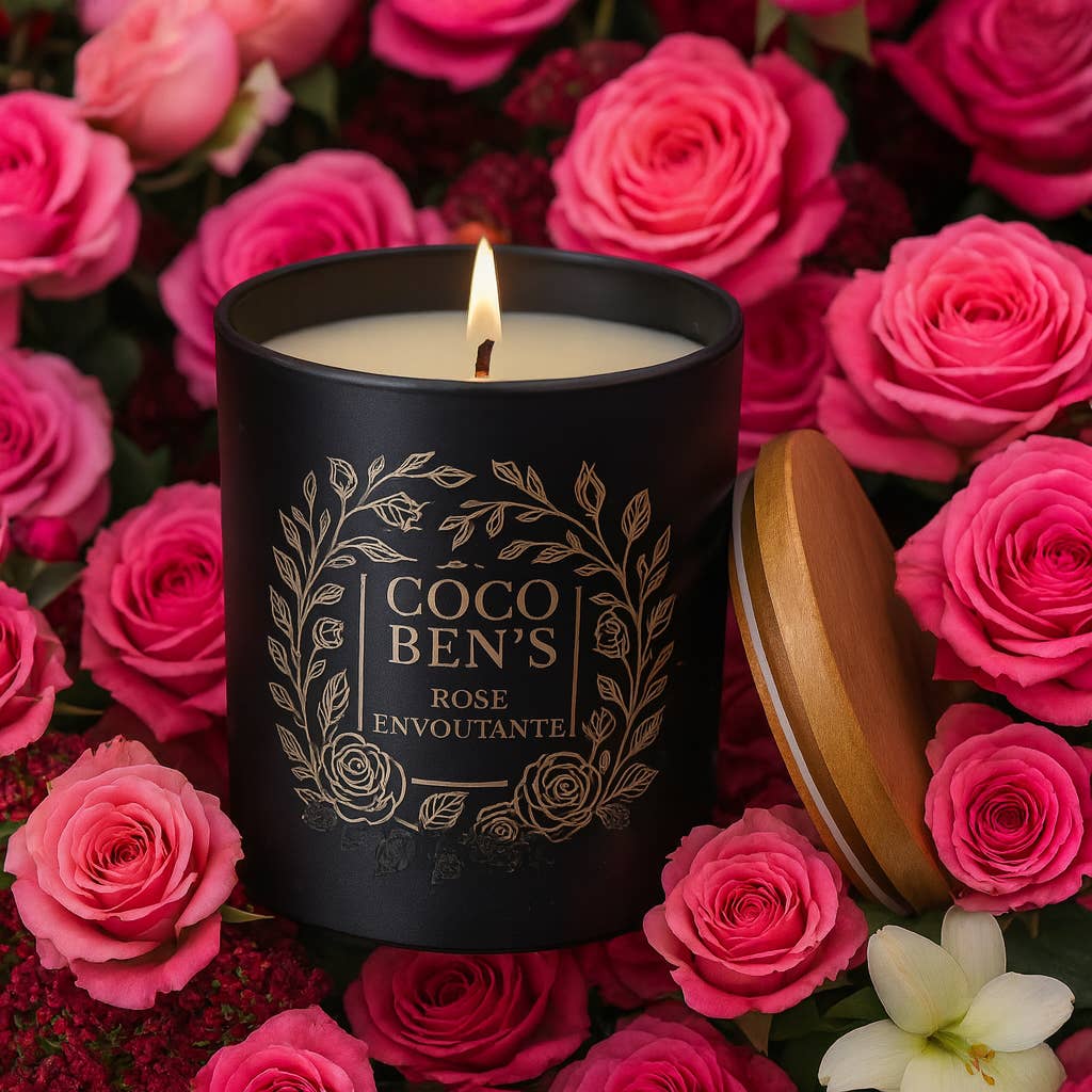 CocoBen's – Großhandel Kerze im Glas / gefüllte Kerze – Luxuskerze - Betörende Rose - 300 ml