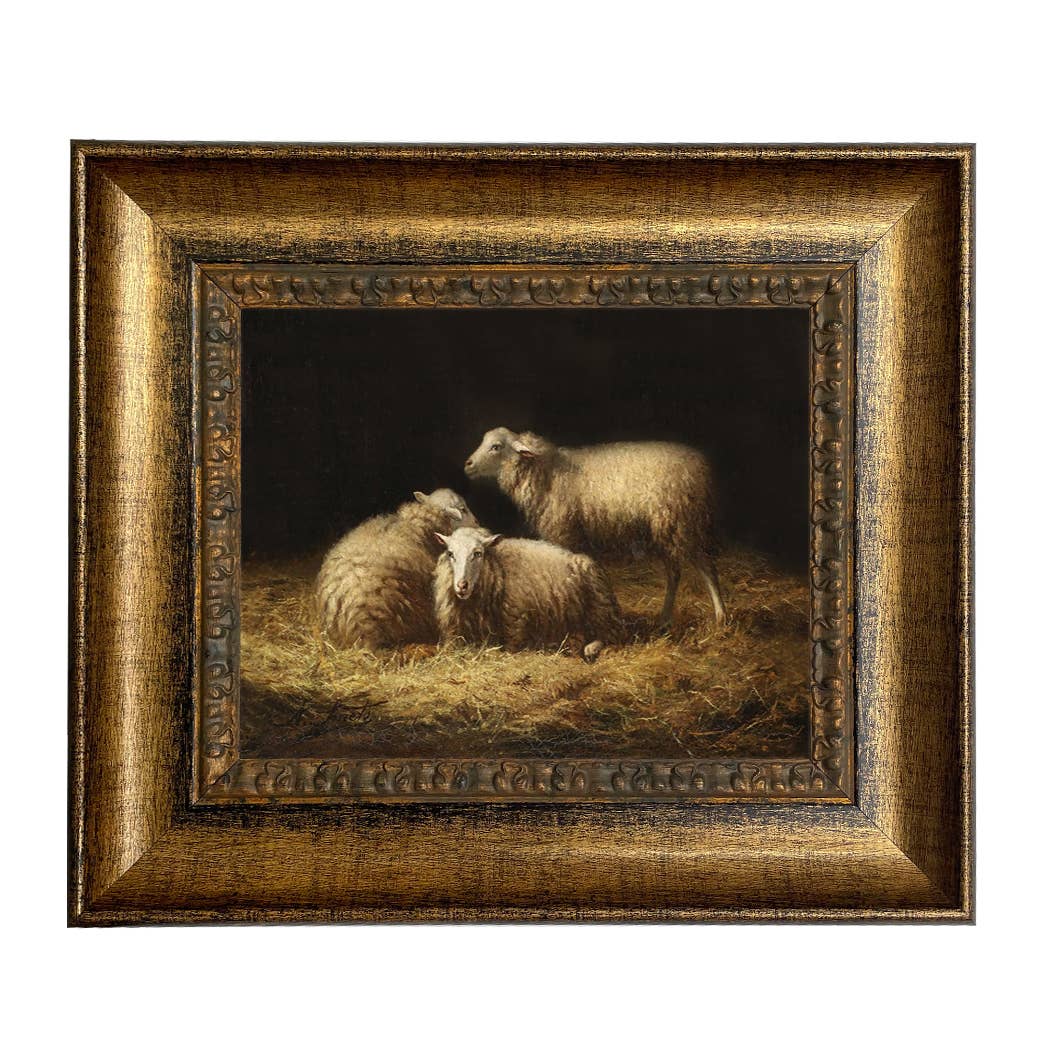 Madison Bay Co. - Historical Home Decor Reproductions - Wholesale Painting/Drawing - Sheep in the Hay Framed Painting Print on Canvas33