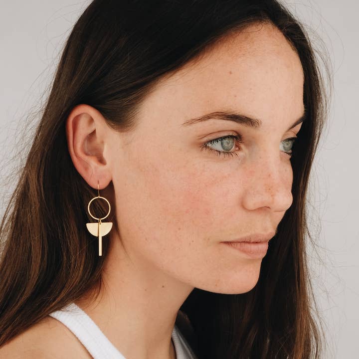 BRASSCAKE Jewelry - Wholesale Dangle Earrings - ACU EARRINGS//Gold earrings, gold jewelry, simple2