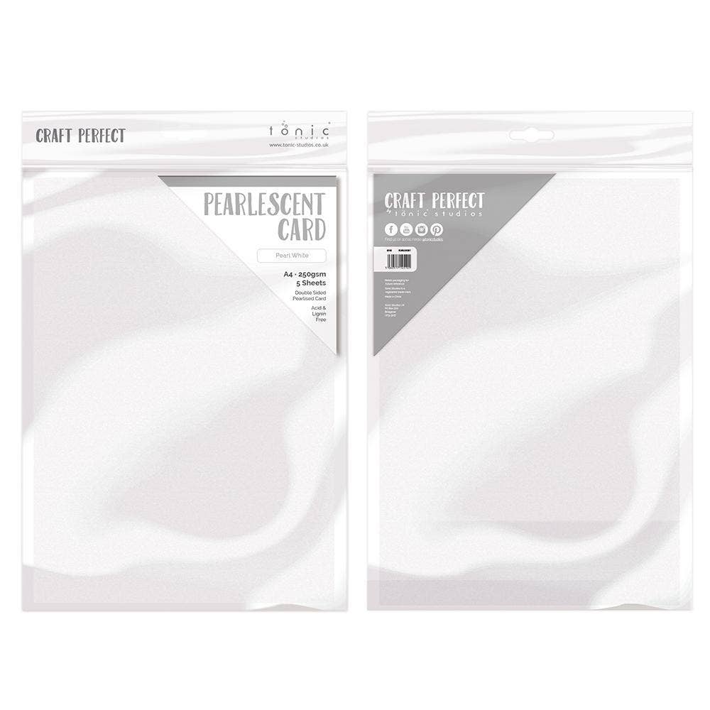 Tonic Studios - Wholesale Craft Supplies - Craft Perfect - Pearlescent Card - Pearl White A4 (5/PK) - 9497E3