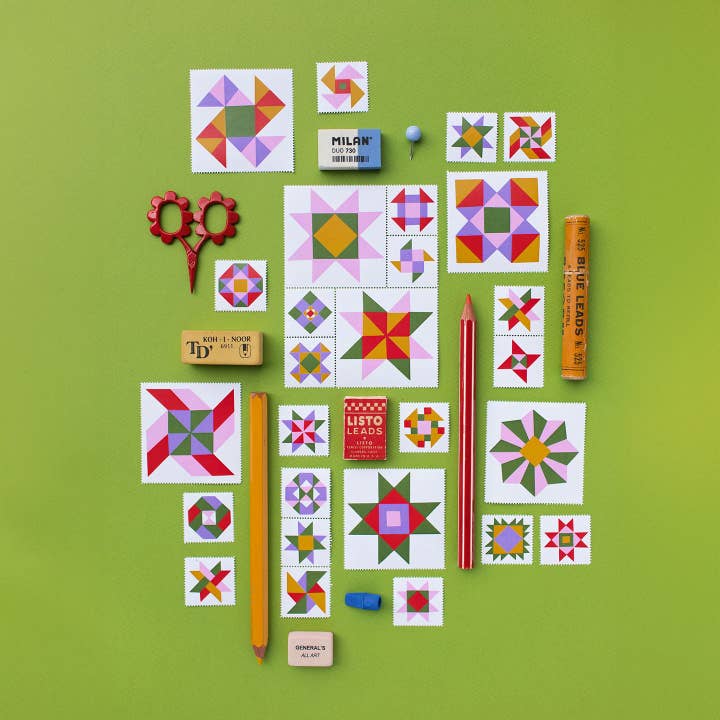 Lisa Congdon Art & Illustration - Wholesale Poster - Poster Stamp series 6 - 27 Quilt Squares2