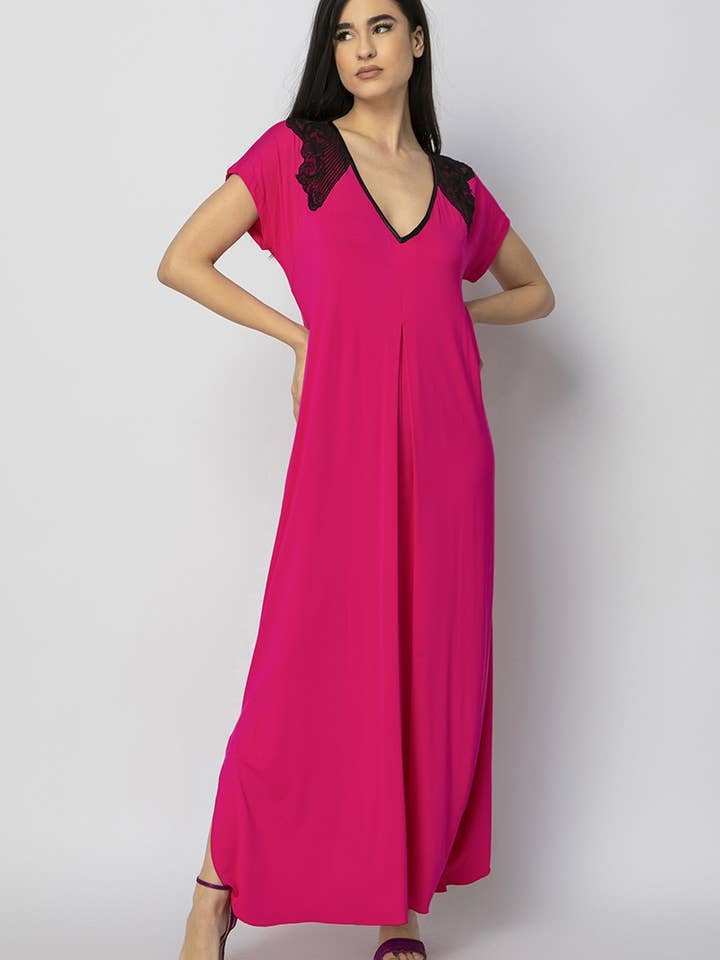 ABITO IN VISCOSA FUCSIA per la vendita all'ingrosso da parte di fintanelli