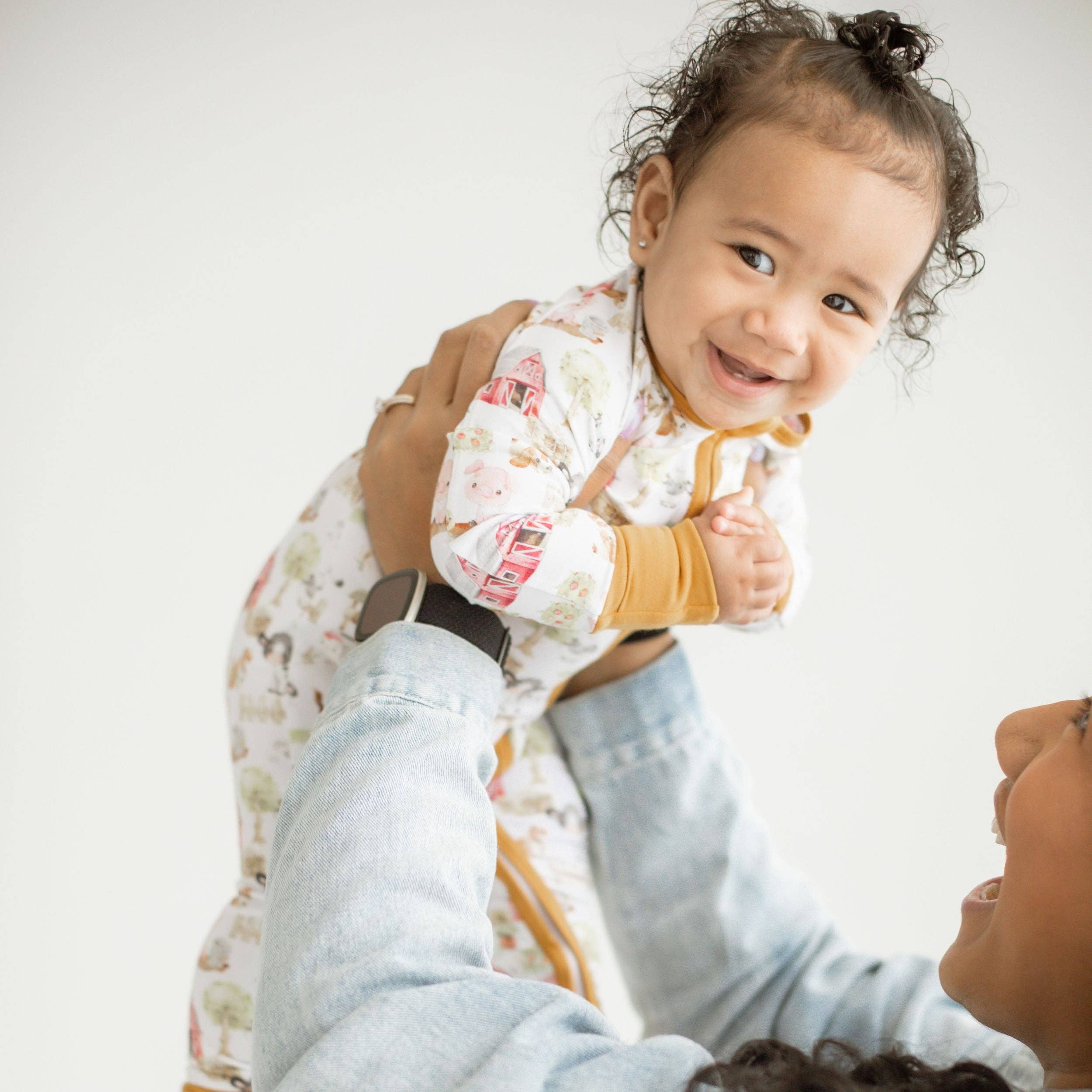 Honey Lemonade- Minky Baby Blankets and Gifts - Vente Grenouillère – bébé - Pyjama grenouillère en bambou pour bébé - Animaux de la ferme4