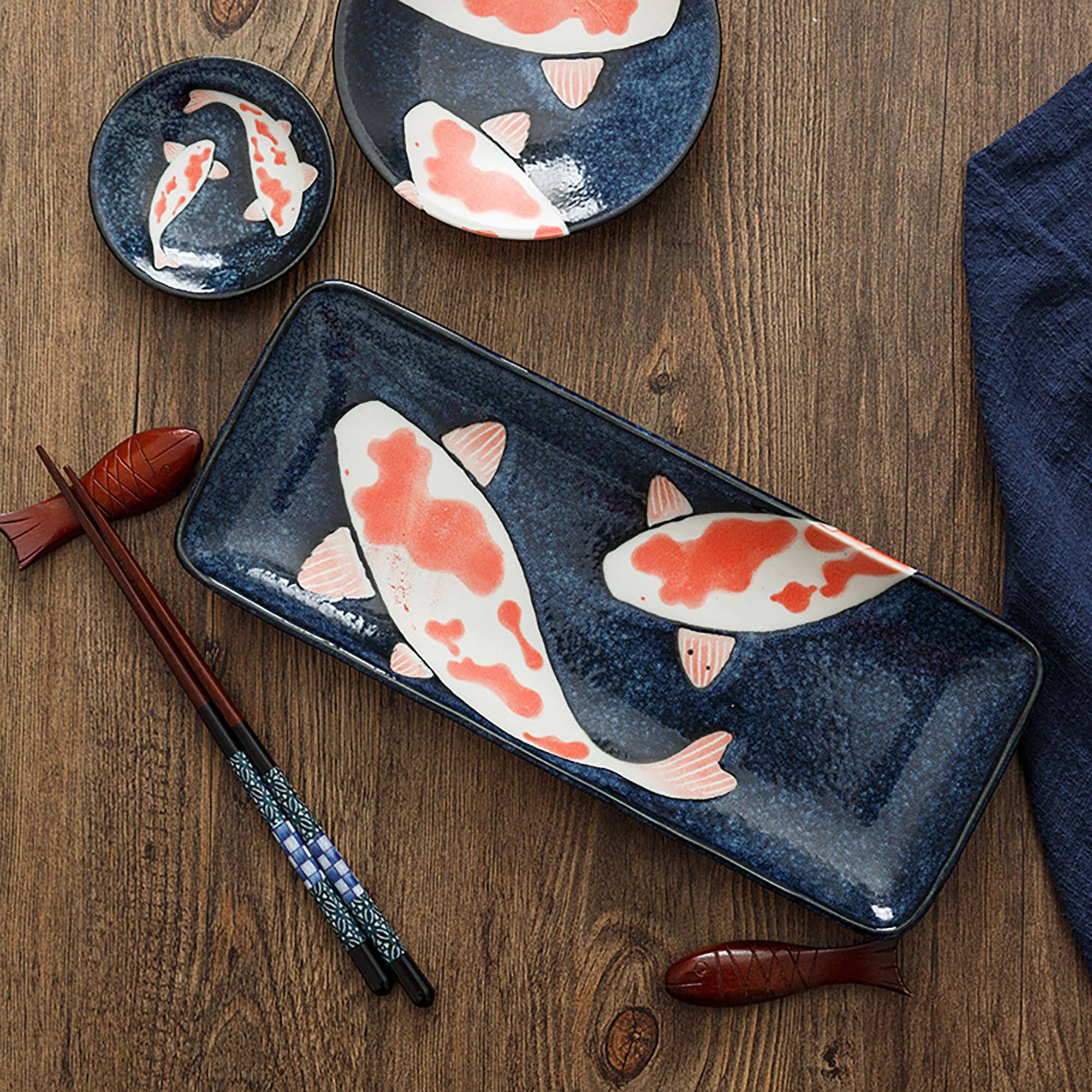 MinoCraft - Wholesale Dinner Plate - Tableware with Red Carp Pattern5