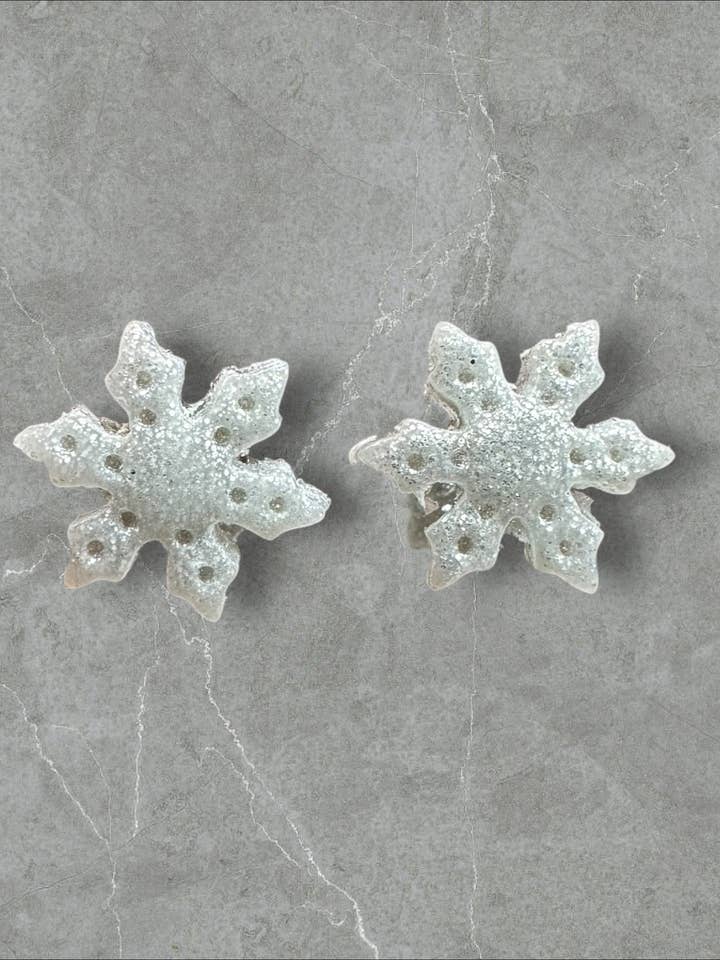 Schneeflocken - Ohrringe aus Polymer-Ton für den Großhandel von Curio Cab