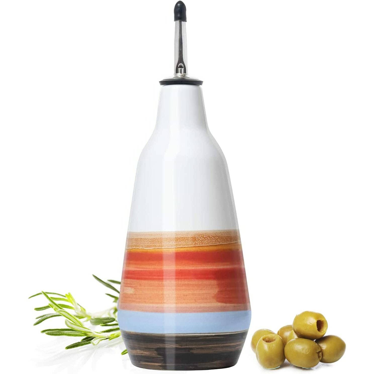 The Wine Savant /  Khen Glassware - Wholesale Oil/Vinegar Dispenser - Gute Cruet Ceramic Olive Oil Dispenser Bottle - 400ml0