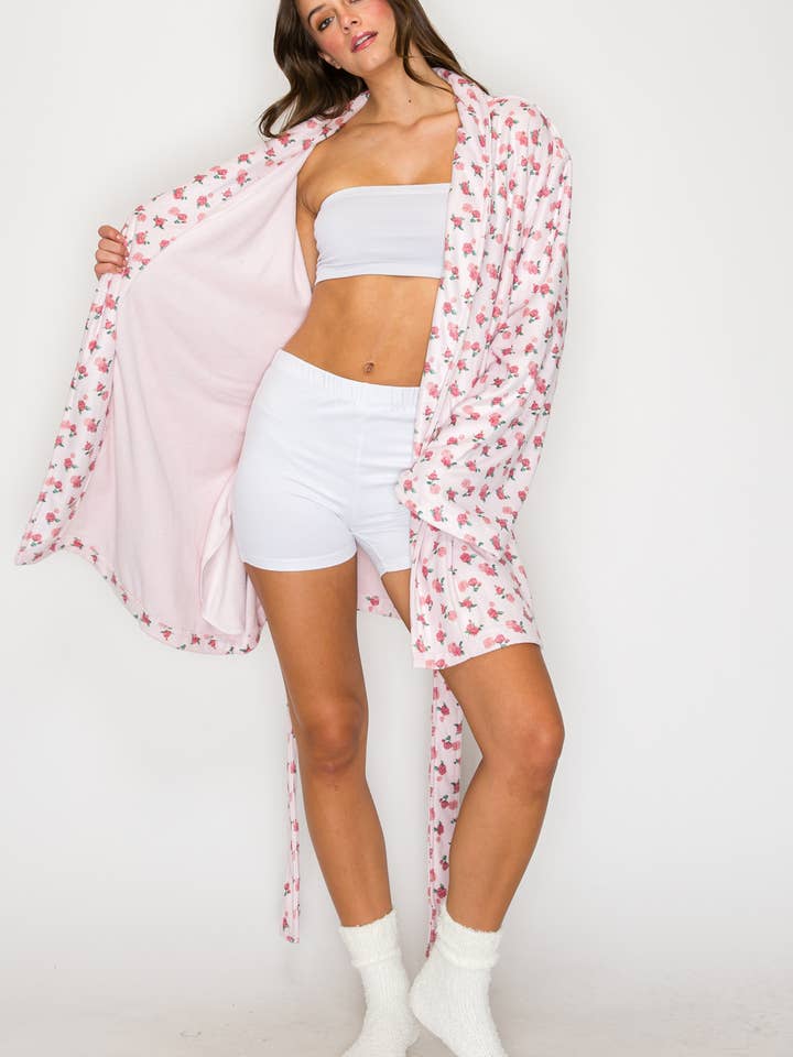 LoveLina - Wholesale Robe – Women's - Cozy Soft Flower Print Robe (LOANA1)3