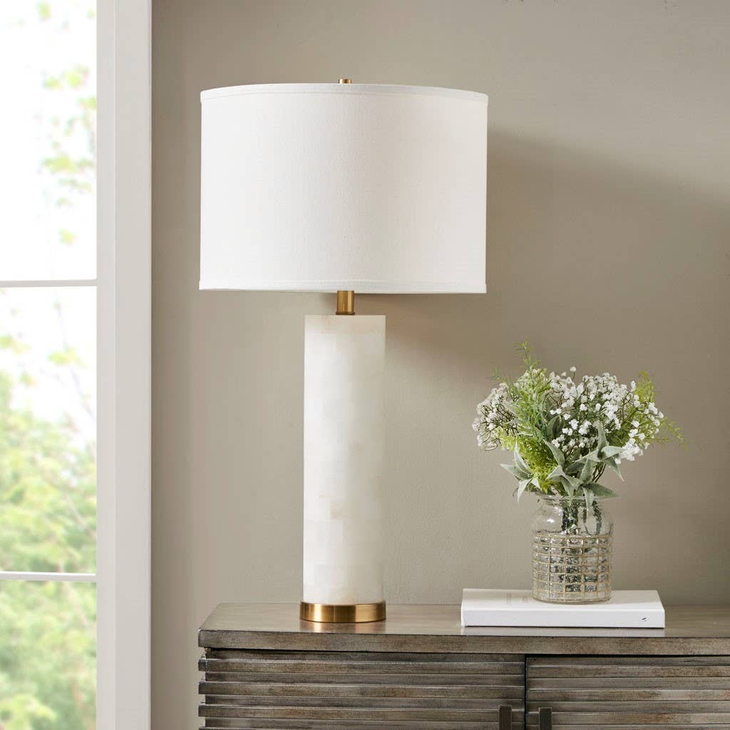 Olliix - Wholesale Accent/Desk Lamp - White Alabaster Gold Table Lamp0