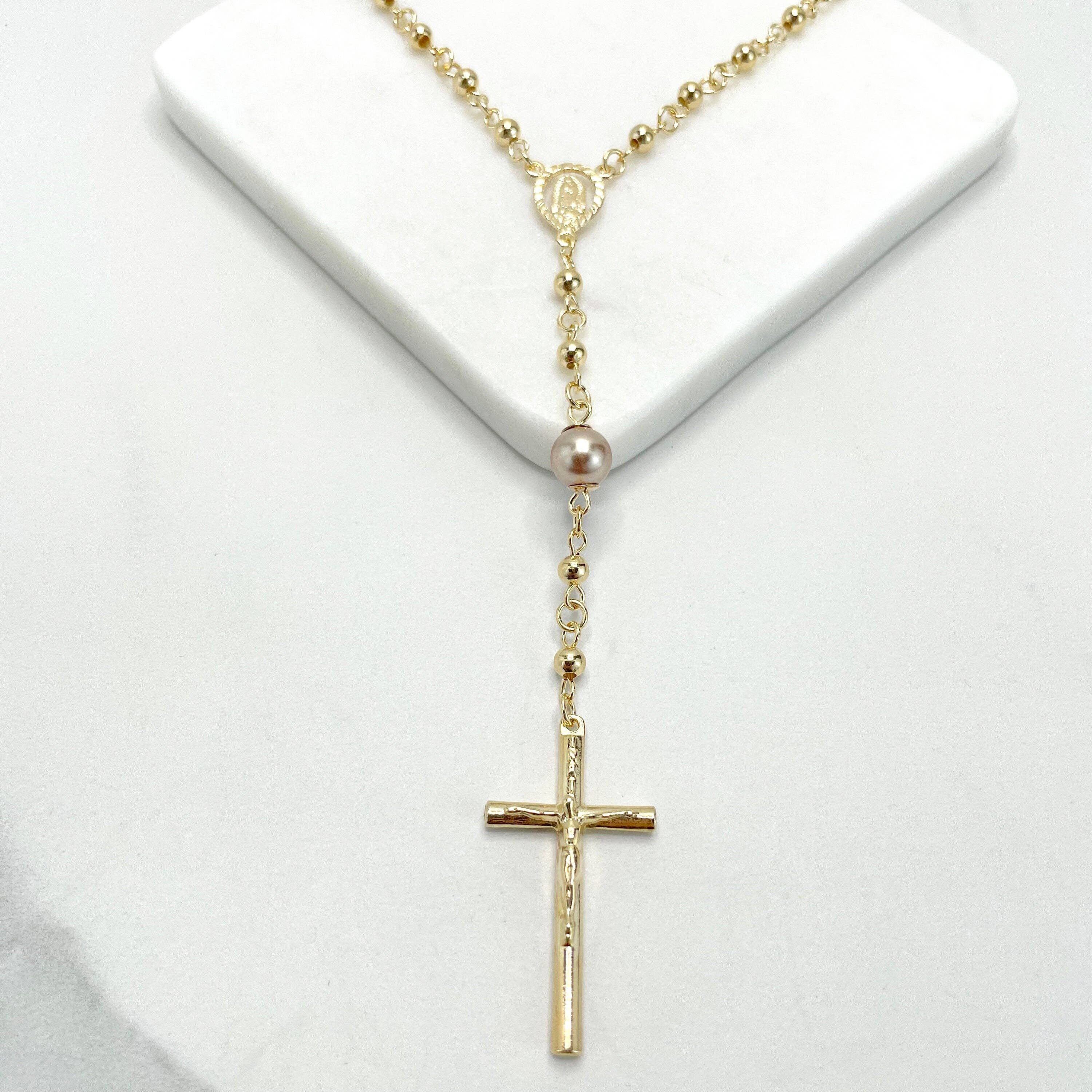 DIJU Jewelry - Vendita all'ingrosso  - Forniture per la creazione di gioielli all'ingrosso: Collana Rosario in Oro 18k Riempito Bicolore con Vergine di Guadalupe, Nostra Signora di Guadalupe.3