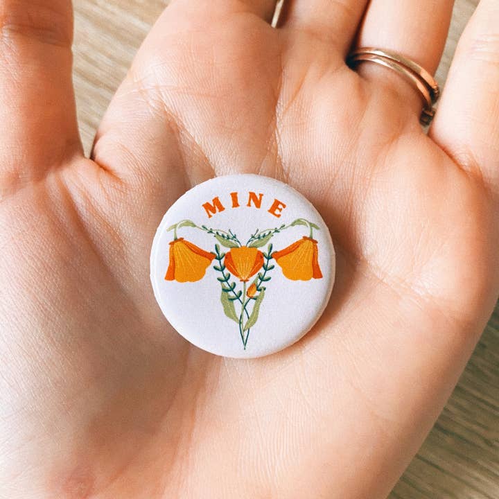 Hay Design Co. - Wholesale Lapel Pin/Button - Floral Uterus Pin | Flower Feminist Button1