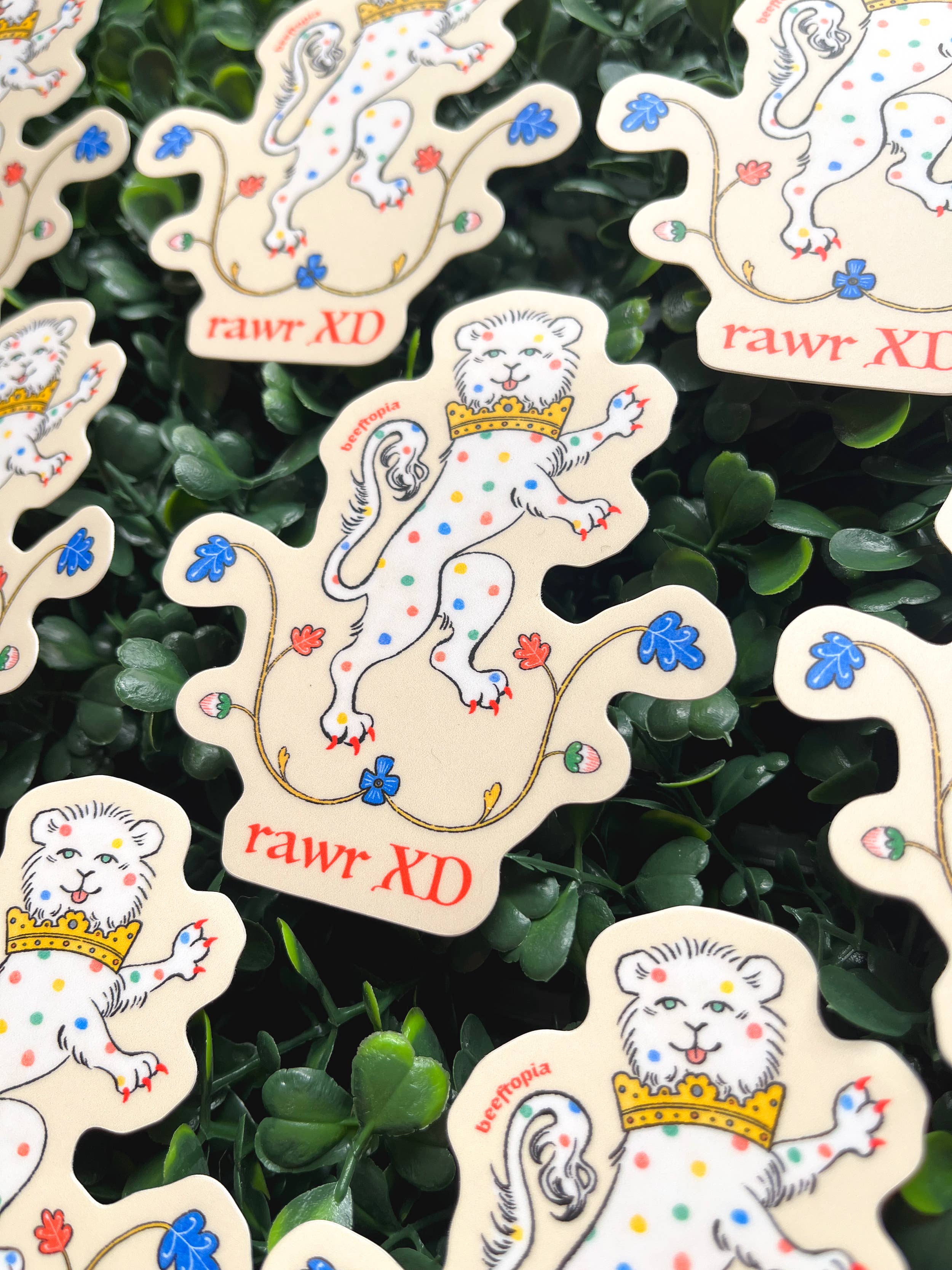 Beeftopia - Wholesale Sticker - Rawr XD Medieval Lion Waterproof Vinyl Sticker1