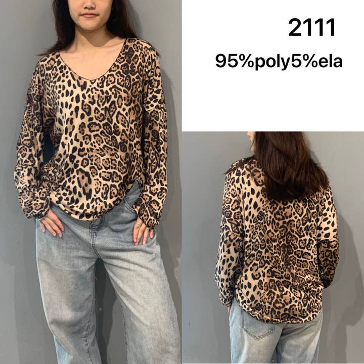 Cielo fashion – wholesale Pullovertröja - Dam – leopard tröja
