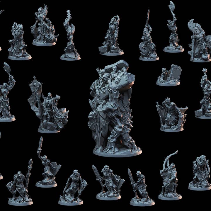 25 dnd Minis Skeleton Army Set - By Arbiter Minitatures - Undead | Necromancer | Wargaming | Pathfinder | Evil | Dead | Bundle | Bulk | Lich for wholesale by The Beaver and Broadsword