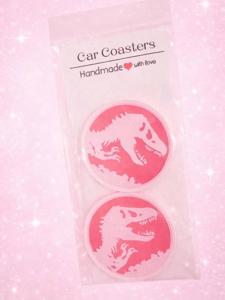 Sous-verres de voiture Jurassic Girlies pour la vente par DLC Creations