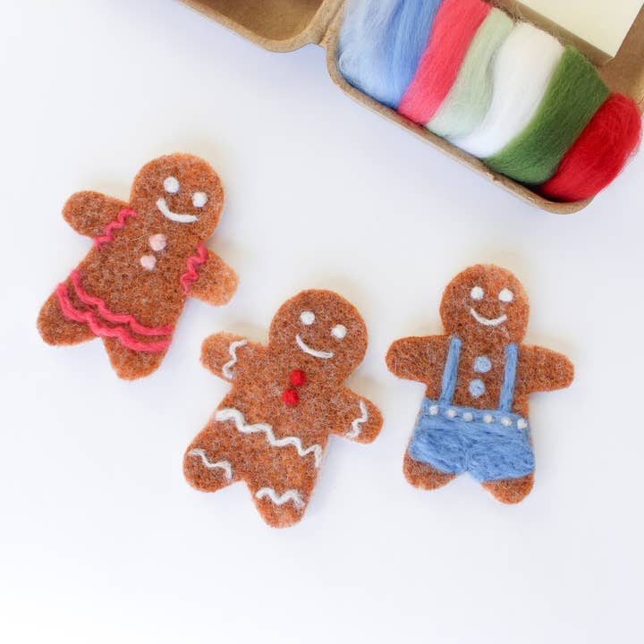 Sheep Creek Studio - Wholesale DIY Craft Kit - Mini Gingerbread Cookie Felting Craft Kit4