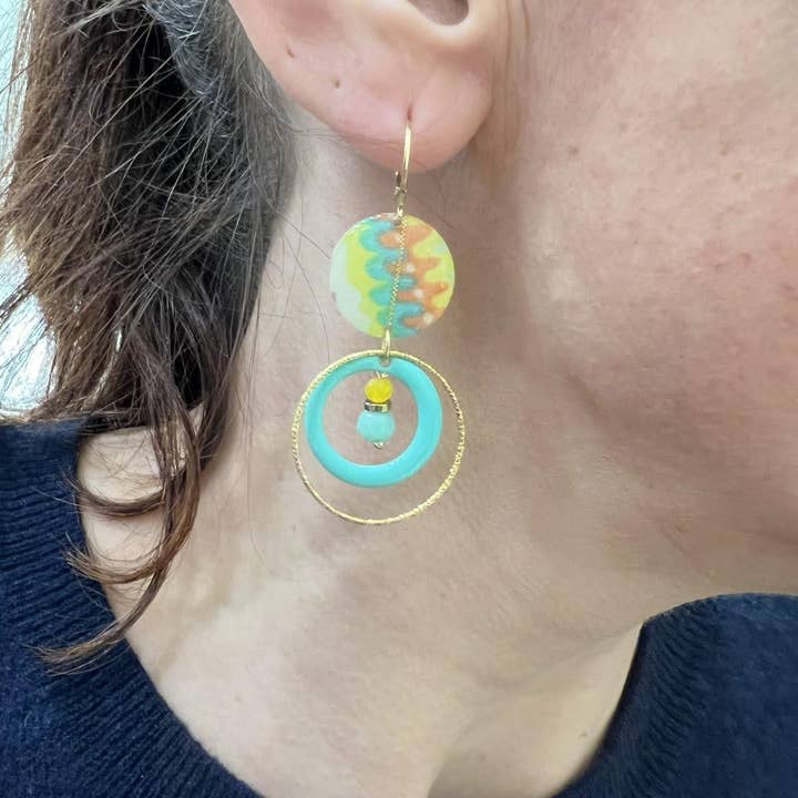 Emaljerede Ibiza Cirkeløreringe for engroshandel hos Miss Pompom