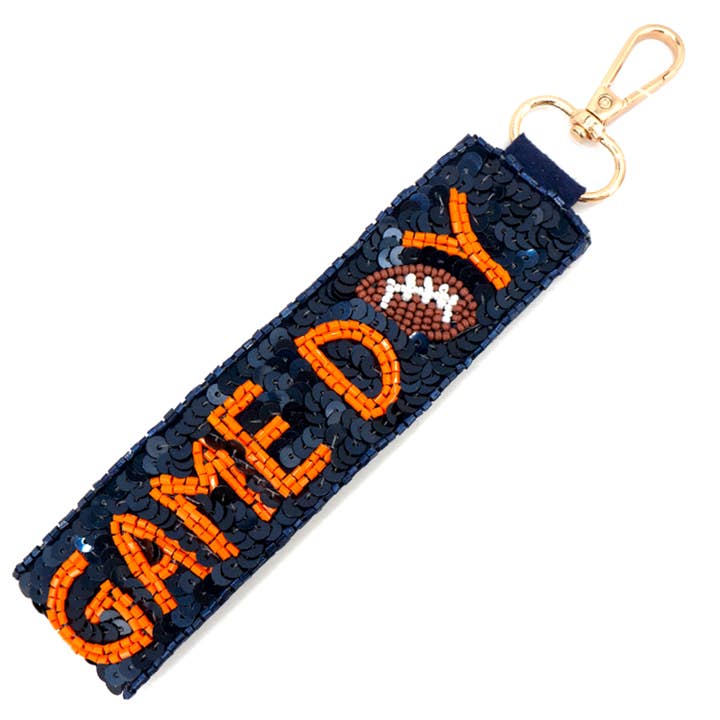 SP Sophia Collection - Wholesale Keychain - Women's - Game Day Seed Beaded Sequin Football Keychain