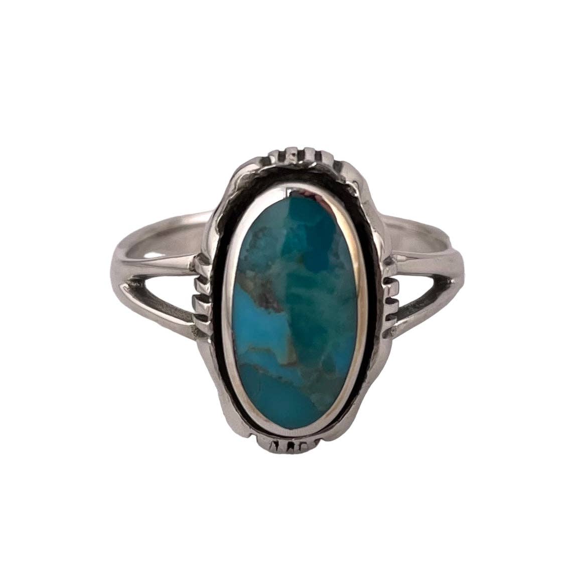 Select Lines - Wholesale Cocktail/Statement Ring - Turquoise Oval Stone Ring Sterling Silver