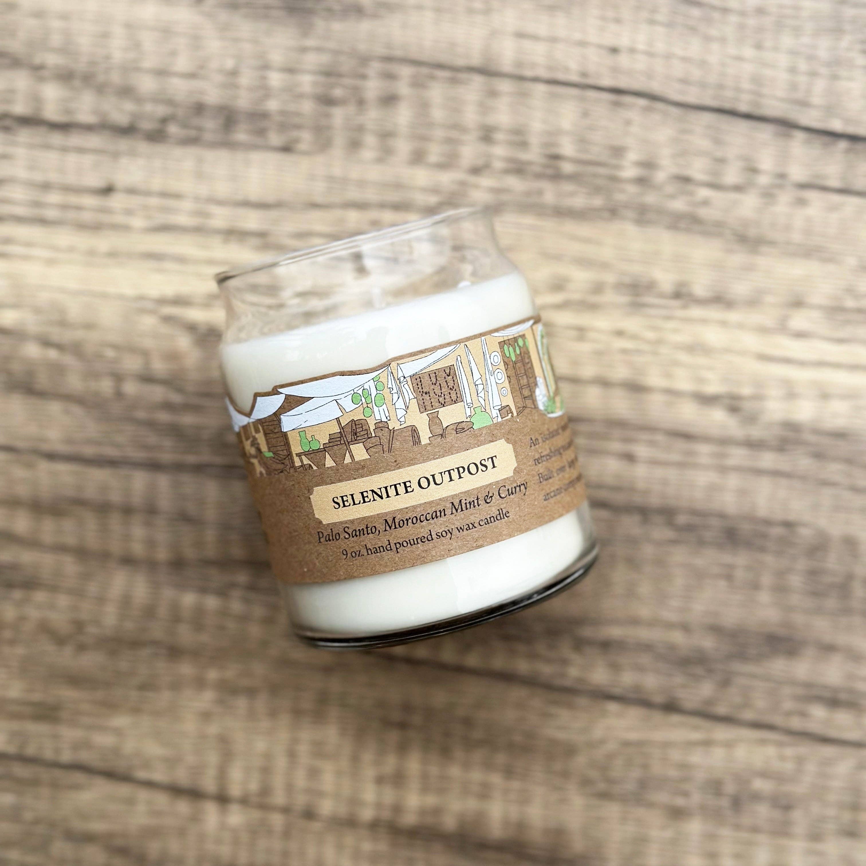 Cantrip Candles - Wholesale Jar/Filled Candle - Selenite Outpost 9oz Candle2