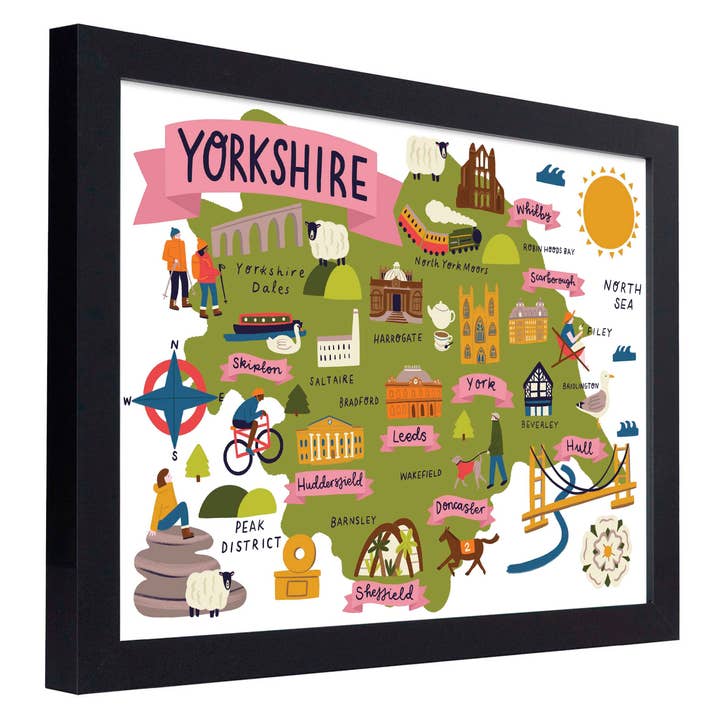 Yorkshire Map for wholesale by Lauren Radley