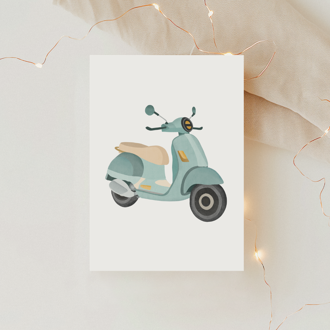 Tilda&Theo - Venta al por mayor Tarjetas de felicitación - Postal con diseño de scooter - Tarjeta de regalo de Italia2