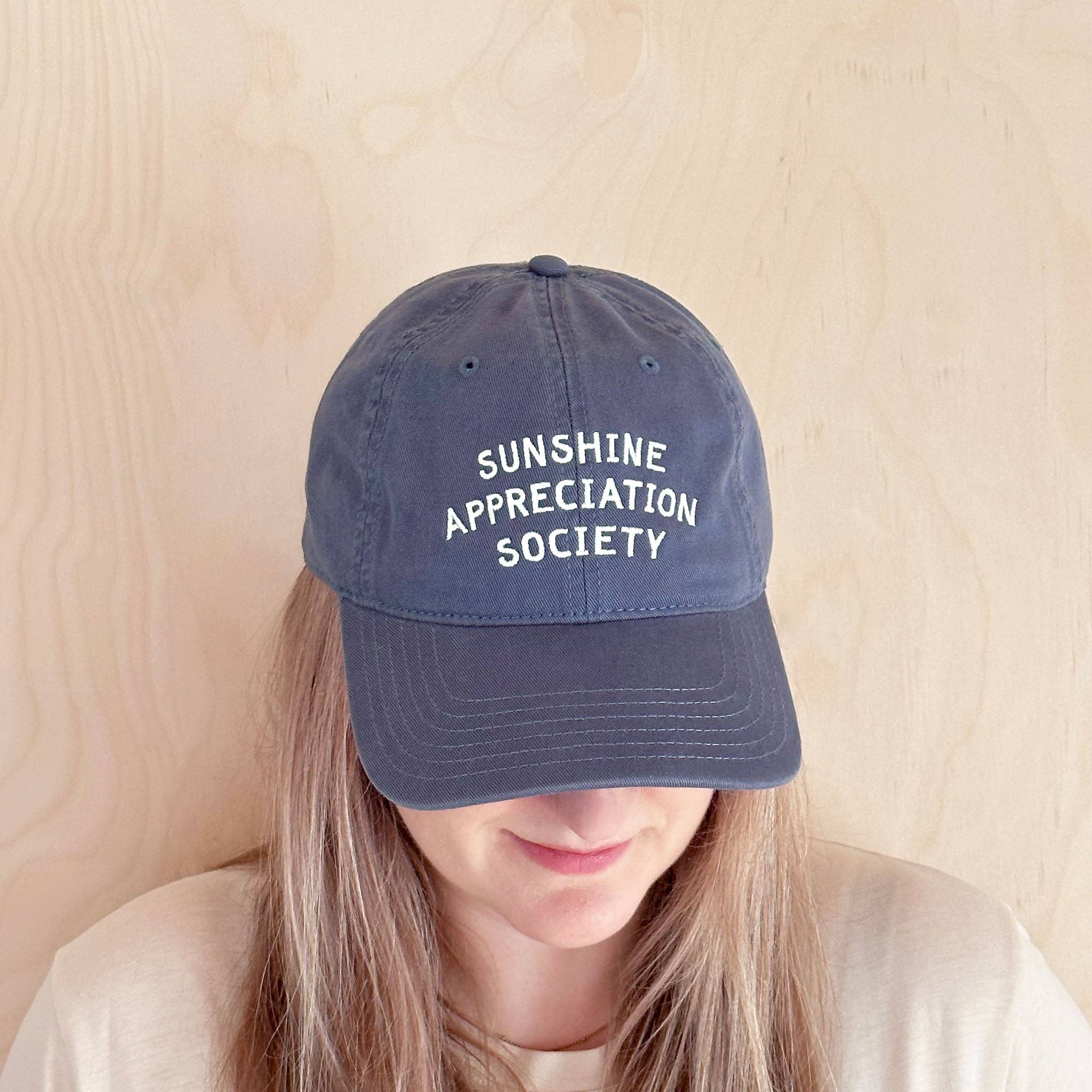 Alphabet Bags - Wholesale Baseball Cap - Unisex - Sunshine Appreciation Society - Cotton Baseball Cap - Vintage Blue4