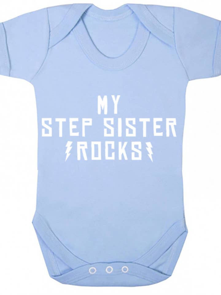 My Step Sister Rocks Baby Vest K1210 for wholesale by Illustrated Identity
