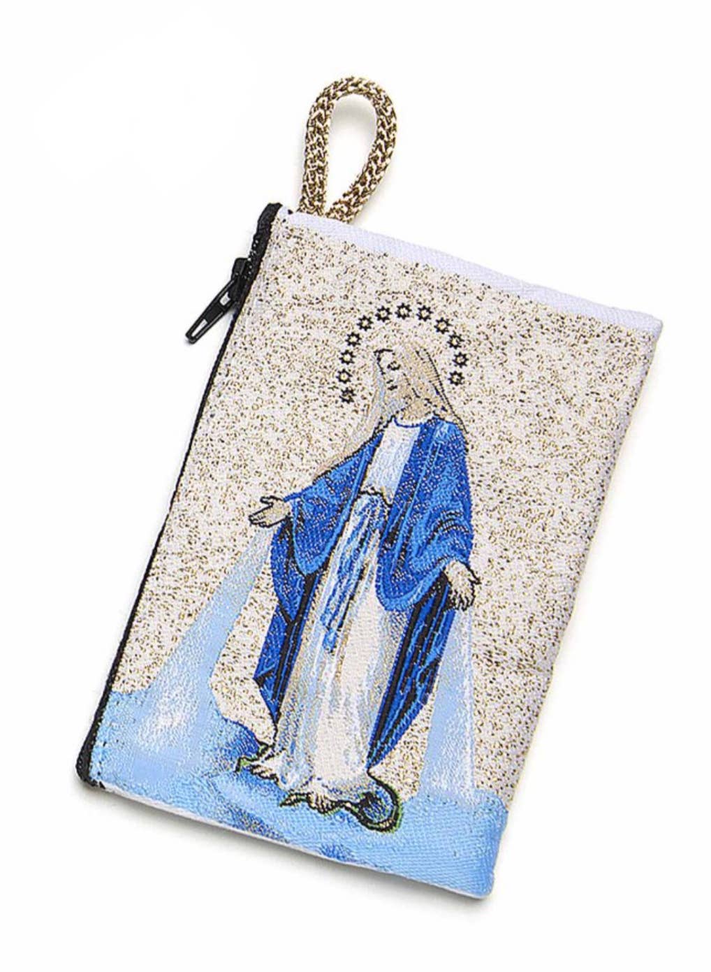 Costa Articoli Religiosi - Venta al por mayor Bolso pequeño - Mujer - Bolsa para rosario de tela bordada 11 x 7,5 cm con varios motivos0