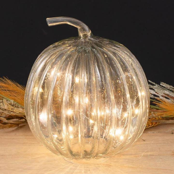Citrouille en verre transparent, grande (PC) pour la vente par Audrey's Home & Gift
