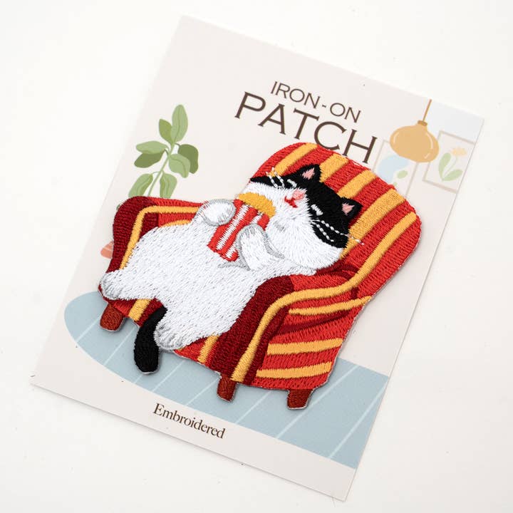 U PLUS INC - Vendita all'ingrosso Toppe - Toppa da stiro Gatto Rilassato - Gattino Rilassato Ricamato2