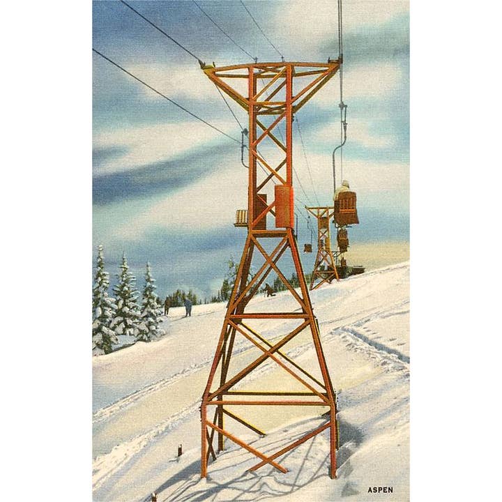 Postcard CO-351 Aspen Ski Lift for wholesale by Found Image Press