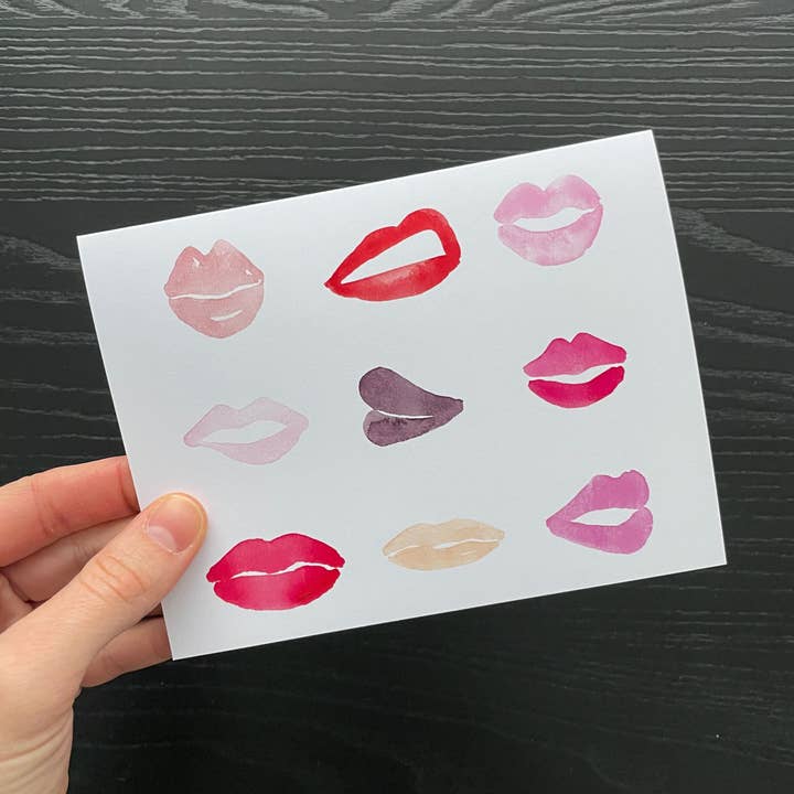 Pink Lips Cards for wholesale by Colle Creative