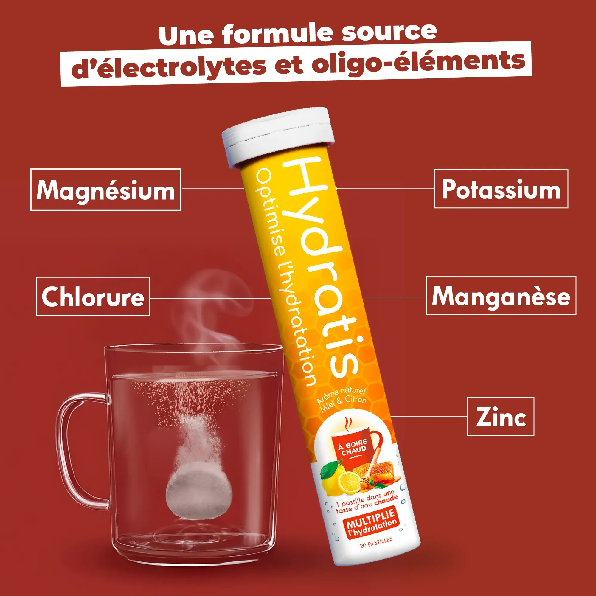 Hydratis - Vendita all'ingrosso Vitamine/integratori orali - Hydratis Mela e Cannella - 8 tubi da 20 compresse effervescenti per idratazione ottimale7
